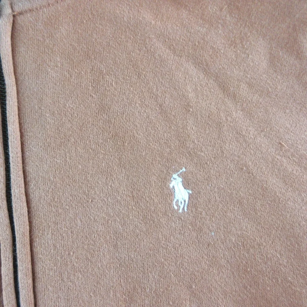 Polo Ralph Lauren Hoodie Boys 10-12 Orange Full Zip Fleece Sweatshirt Pony Logo